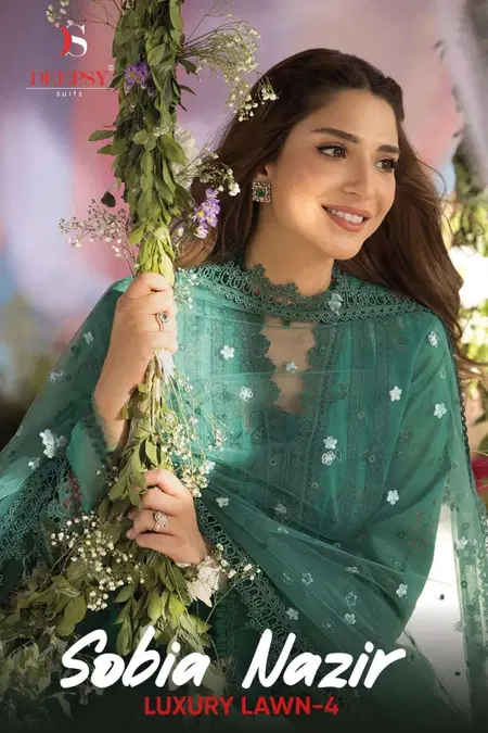 Sobia Nazir Lawn 25 Vol 4 By Deepsy Cotton Surat Pakistani Dress Material Wholesale Market